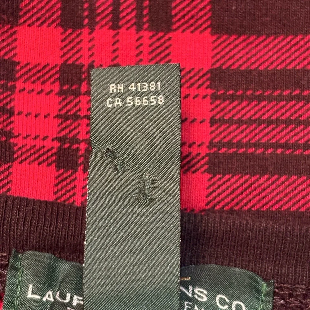 Ralph Lauren Red & Black Plaid Blouse with shoulder zip and elbow patches. XL - Picture 6 of 12